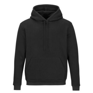 Plain black hooded sweatshirt